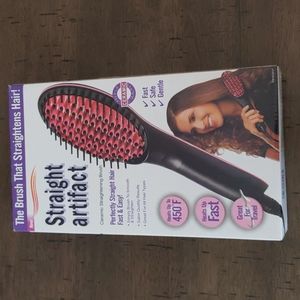 Hair straightener brush